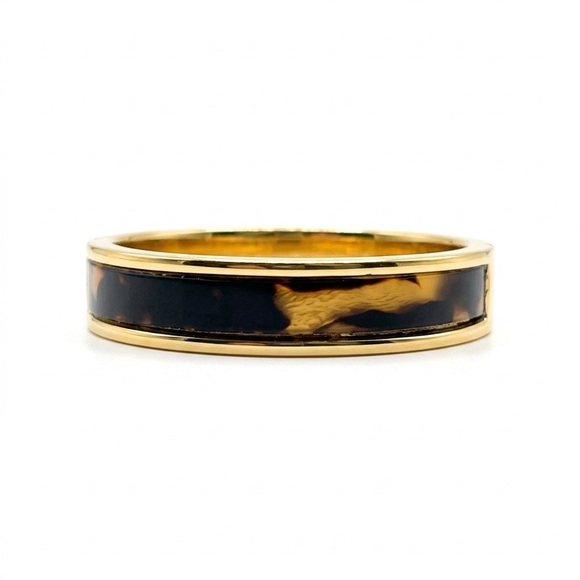 J. Crew Gold & Tortoise Shell Inlay Band Ring - Picture 2 of 5